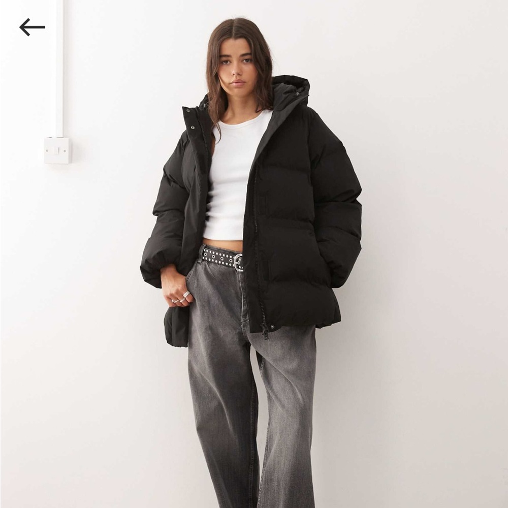 ASOS Black Puffer Jacket the weekday coat
